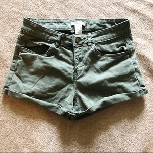 H&M jean shorts in army green